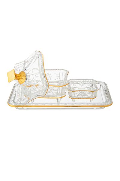 Dania Small Square Acrylic Date Tray With Legs