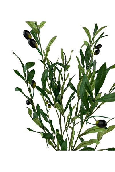 Nettenevime Yapay Çiçek Siyah Saksıda Zeytin Dalı 60cm