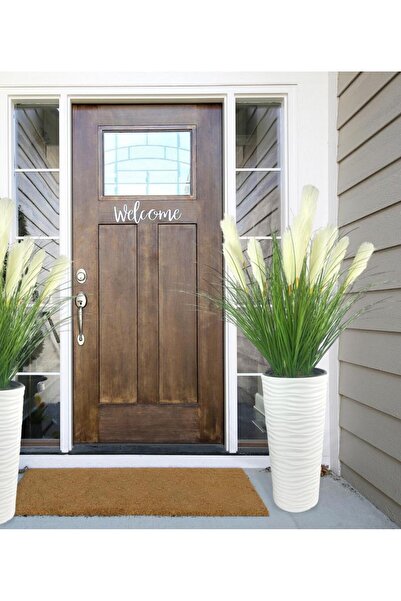 Nettenevime Yapay Çiçek Panpas Püskül Salon Bitkisi Beyaz Uzun Kumsal Vazoda 128*60cm