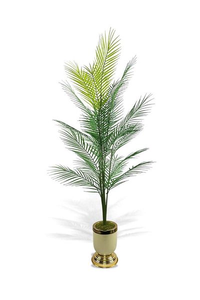Nettenevime Τεχνητό δέντρο Areka Tree Salon Plant Cream Gold σε μεταλλικό βάζο 130 cm 12 φύλλα