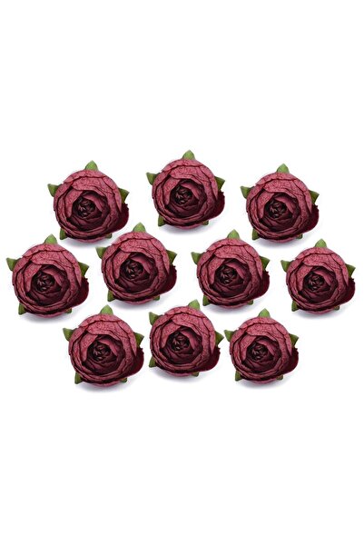 Nettenevime Yapay Çiçek Erengül Kafa 10lu Kelle Pastel Renkler Bordo
