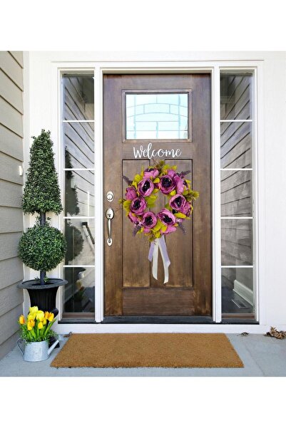 Nettenevime Yapay Çiçek Kapı Süsü Mor Şakayık Marsilya Güllü Yılbaşı Kapı Çelengi