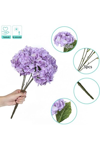 Nettenevime Yapay Çiçek Ortanca Çiçeği Demeti 43 cm Açık Lila