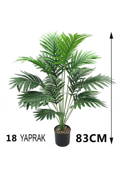Nettenevime Τεχνητό δέντρο σαλονιού Areka Palm 83cm 18 Φύλλα σε Πλαστική Μαύρη Γλάστρα