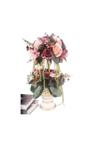 Nettenevime Purple Pink Artificial Flower Ceramic Mug - Lu Arrangement 2 Layer Engagement Flower Girl's Wish