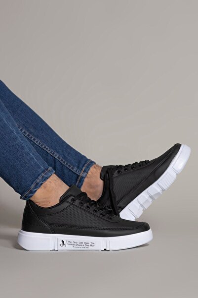 Riccon Schwarze weiße Herren Sneakers 0012x20