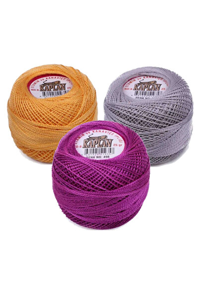 Mestore 3 قطع من خيوط النمر والإيتامين والغرزة المتقاطعة رقم 8 الكود/اللون: 4...