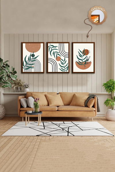 TABLOX 3 lü Tablo Bohem Tablo Soyut Tablo Salon Tablo Yatak Odası Salon Odası...