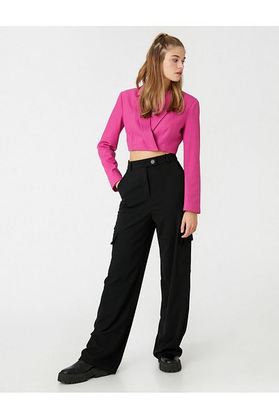 Koton Cargo Pants High Waist Pocket Detailed
