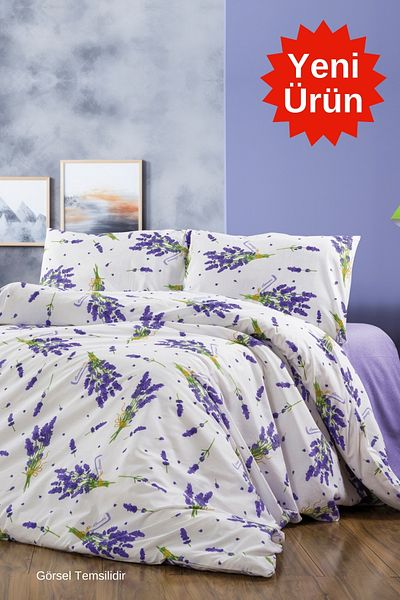 CANDAN ÇEYİZ Set cuvertură de pilota cu elastic dublu LAVANDA