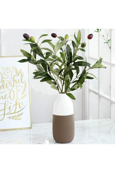 Nettenevime فرع زيتون صناعي 45 سم 4 فاكهة زهرة صناعية