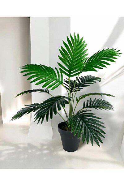 Nettenevime Yapay Ağaç Salon Bitkisi Areka Palmiye Siyah Saksıda 60cm 12 Yapr...