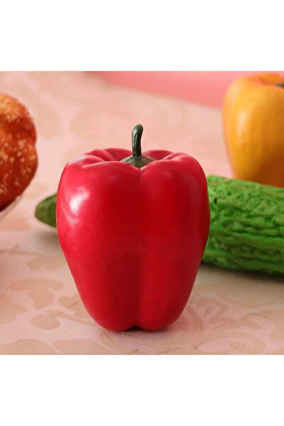 Nettenevime Yapay Kırmızı California Biber Dolma Biber 1adet 10*7 Cm Gerçek Boyut
