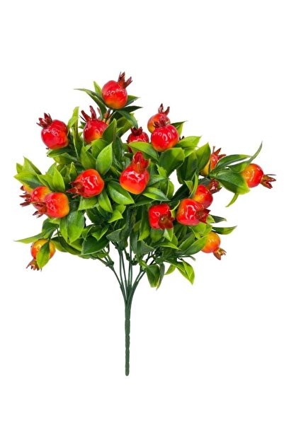 Nettenevime 3lü Set Yapay Nar Demeti Yapay Çiçek 30*20cm Yeşil Yapraklı