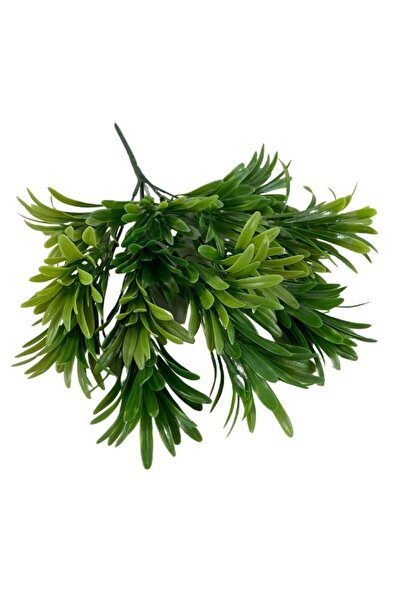 Nettenevime Yapay Çiçek Yeşil Renk Podocarpus Demeti 7dal 48 Çiçek Garnitür Aradal Dekoratif Yapay Bitki