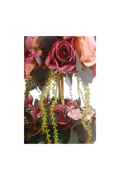 Nettenevime Purple Pink Artificial Flower Ceramic Mug - Lu Arrangement 2 Layer Engagement Flower Girl's Wish