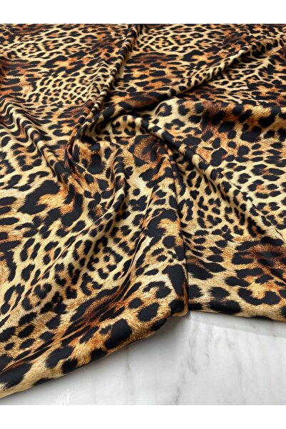ipekkumaş Leopar Desen Elbiselik Gömleklik Tivil Saten Kumaş Ürünümüz Adet Olarak Satılır 1 Adet 1 Metre