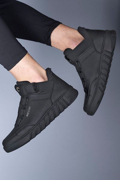 Riccon Schwarze schwarze Unisex-Sneaker-Stiefel 0012383