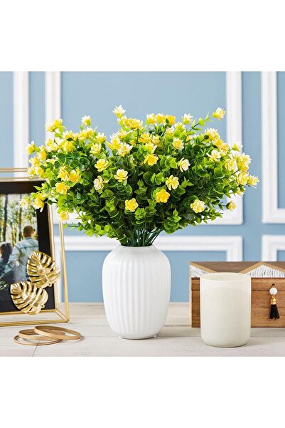 Nettenevime Yapay Çiçek Sarı Mineli Şimşir Dekoratif Yapay Bitki