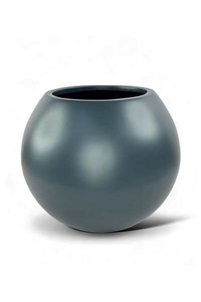 Nettenevime 30*30cm Fiberglass Anthracite Flower Pot - Globe Round Ball Vase Decorative