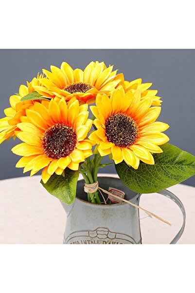 Nettenevime Yapay Çiçek Ay Çiçeği 6 Çiçekli Buket Gerçeksi Doku A Kalite