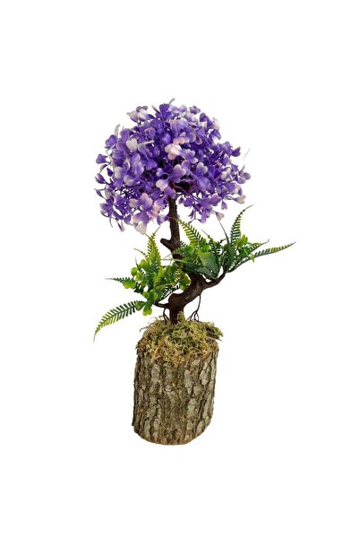 Nettenevime Bonsai Decorative Artificial Tree Purple Bonzai with Half Ball Head 30cm