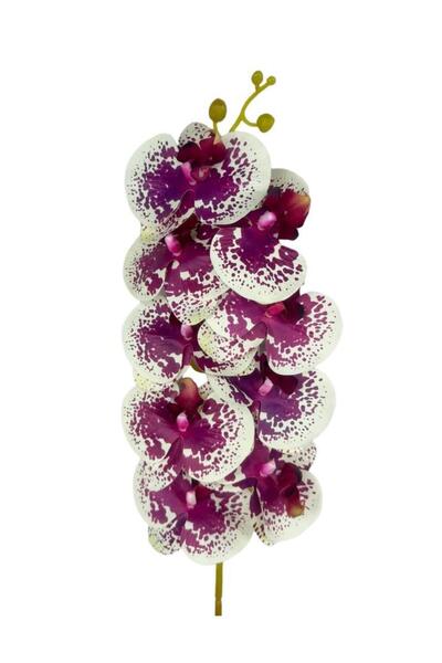 Nettenevime Yapay Çiçek Çilli Mor Islak Orkide Gerçeksi Doku Uzun Dal 90 cm