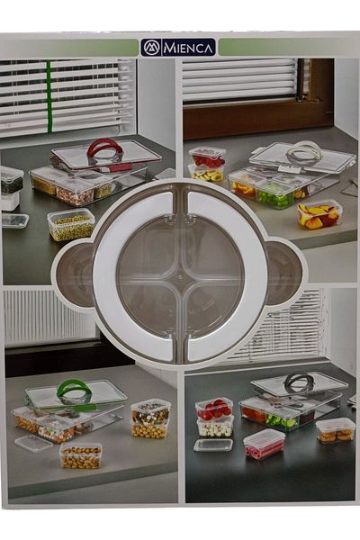 MIENCA 8-Piece White Storage Set - Storage Container, Snack Bowl and Breakfast