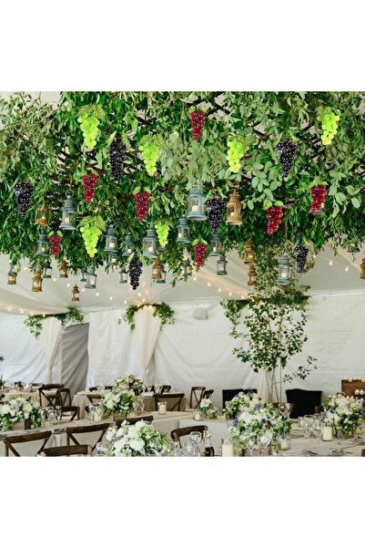 Nettenevime Yapay Meyve Yeşil Üzüm Küçük Boy Süs Dekoratif Sahte Meyve