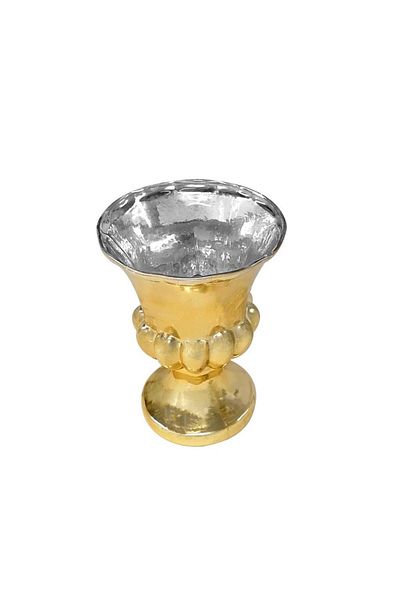 Nettenevime Gold Colored Glass Vase - Antique Mug Design, 15X11 cm