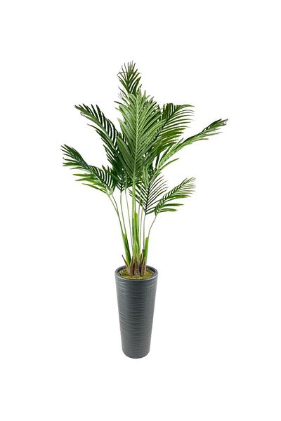Nettenevime Τεχνητό δέντρο Areka Tree Anthracite Tall Palm Tree σε Βάζο Παραλίας Τεχνητό Areka 190cm