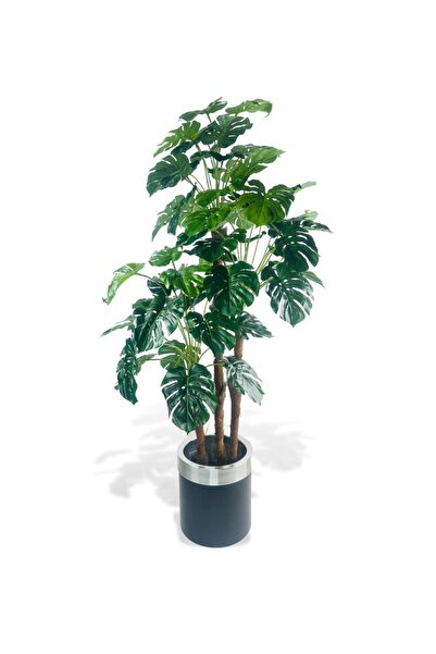 Nettenevime Yapay Çiçek Monstera Yeşil Deve Tabanı 3Katlı 135cm 54Yaprak Gümü...