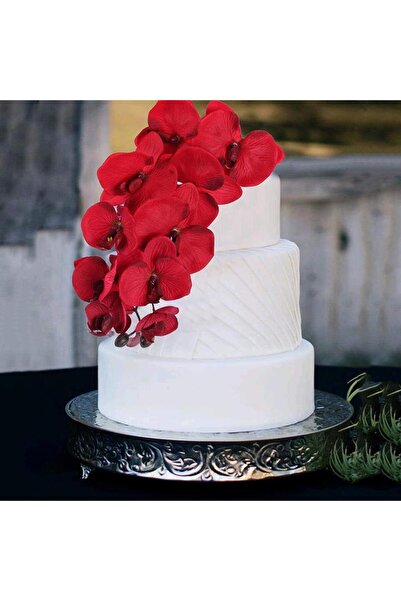 Nettenevime Yapay Çiçek Kırmızı Orkide Uzun Tek Dal 90 Cm