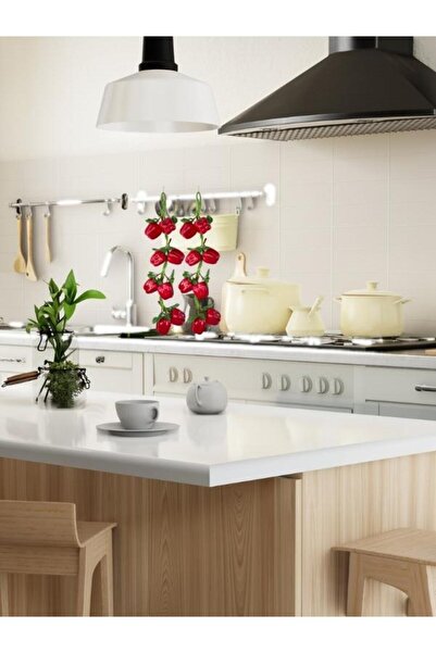 Nettenevime Yapay Kırmızı Kapya Biber Salkımı Süs Sahte Biber Yapay Meyve Sebze