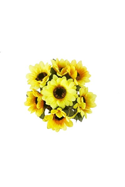 Nettenevime Yapay Çiçek Ay Çiçeği Beyaz Saksıda Dekoratif Masa Çiçeği