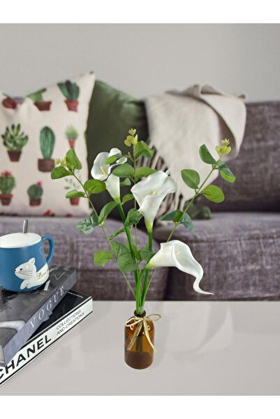 Nettenevime Şişede Okaliptuslu Gala Çiçeği 3 Adet Gala Çiçeği Yapay Çiçek