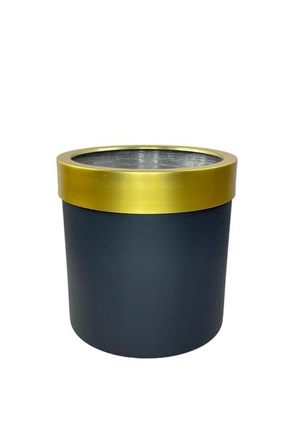 Nettenevime Stainless Aluminum Material - Decorative Black Vase with Gold Belt, 26*24