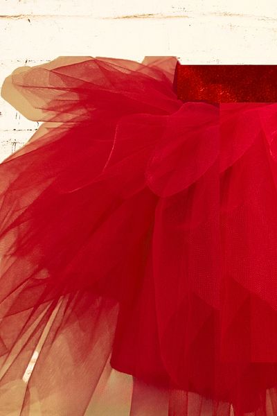 Shecco Babba Long Sleeve Velvet Top and Tutu Skirt Kids Set - 1-10 Years - Red