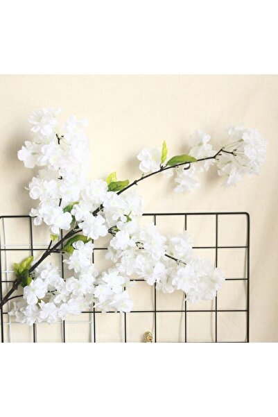 Nettenevime Yapay Çiçek Bahar Dalı Japon Kiraz Çiçeği 90 Cm Beyaz