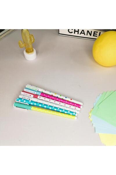 Nettenevime Polka Dot Colored Gel 6-Piece Gift Pen Set