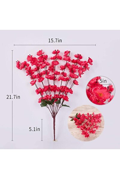 Nettenevime Yapay Çiçek Bahardalı Japon Kiraz Çiçeği 9 Dallı 40cm Fuşya