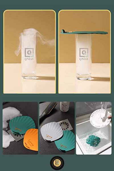 QNİAY Deniz Kabuğu Silikon Mat Kötü Koku Önleyici Banyo Mutfak Lavabo Balkon Gider Tıpası Kapağı Böcek