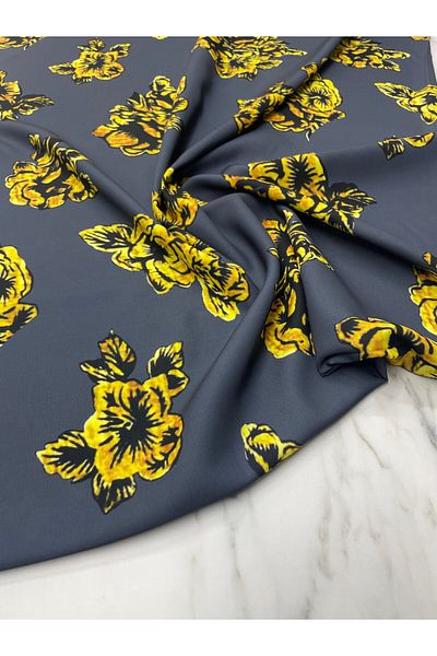 ipekkumaş Model de flori galbene Rochie de noapte Cămașă Tivil Satin Fabric