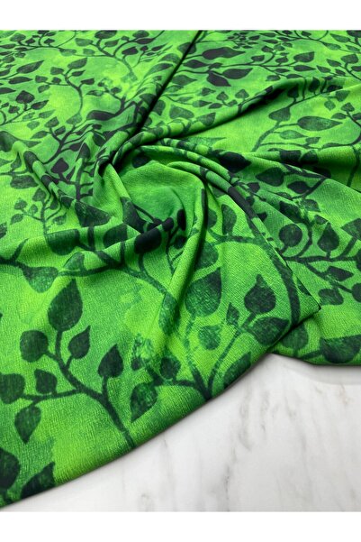 ipekkumaş Зелений листковий візерунок Сукняна сорочка Твіл сатин Тканина