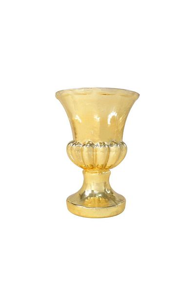 Nettenevime Gold Colored Glass Vase - Antique Mug Design, 15X11 cm