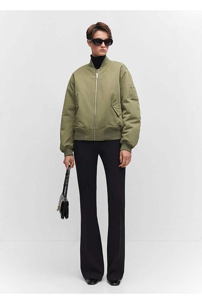 MANGO Woman Bomber Jacket - Oversize Model for Winter