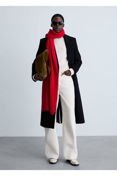 MANGO Woman Wool coat with flap