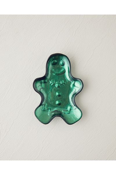 English Home Green Gingerman Glass Snack Bowl - 17 cm