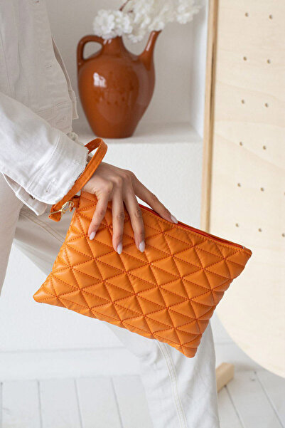 Defnella Помаранчева сумочка-клатч з візерунком 25x19 см