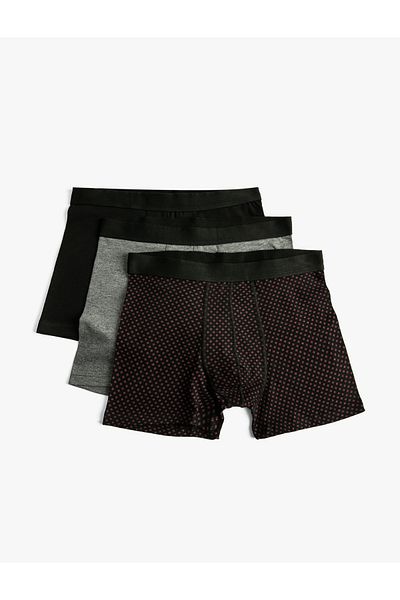 Koton 3-Piece Boxer Set Printed Cotton with Elastic Waist